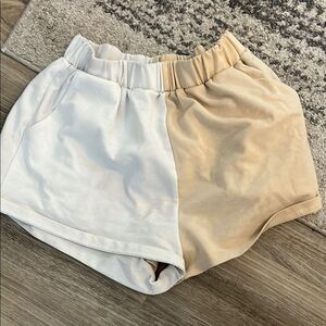 Yellow and white comfy shorts